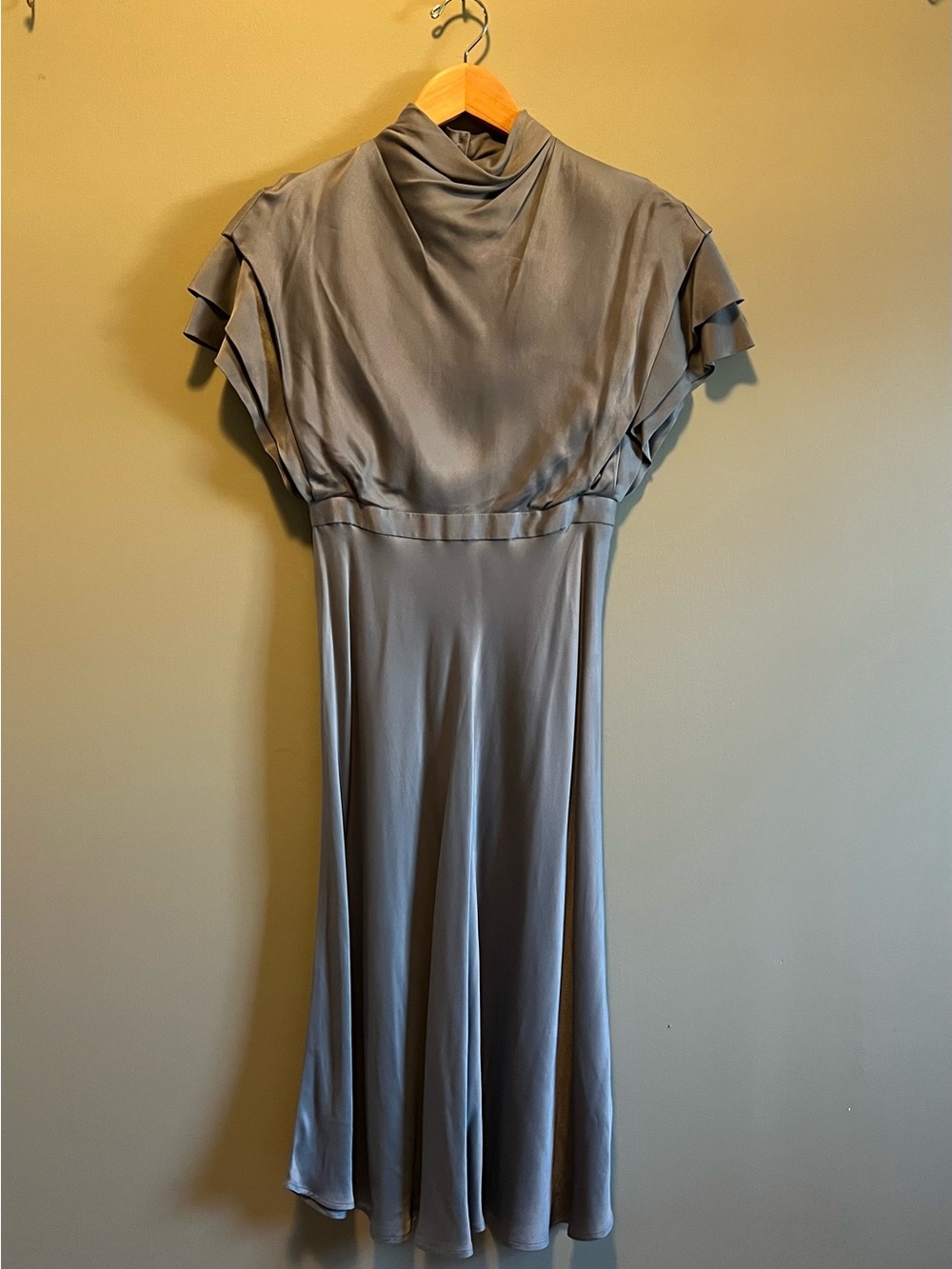 Anthropologie Wedgewood Midi Dress with Flutter Sleeves